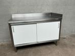 RVS Werkkast Kast Werktafel 2 schuifdeuren 140 cm Horeca, Ophalen of Verzenden, Gebruikt, Inox Meubilair