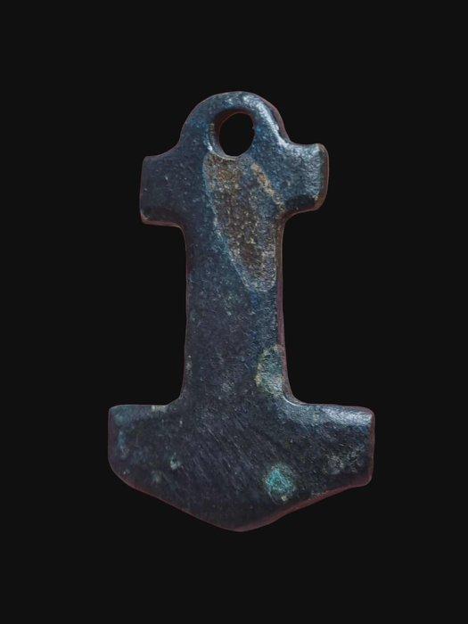 Vroeg-middeleeuws Bronze Rare Thors Hammer Hanger, Antiek en Kunst, Antiek | Overige Antiek