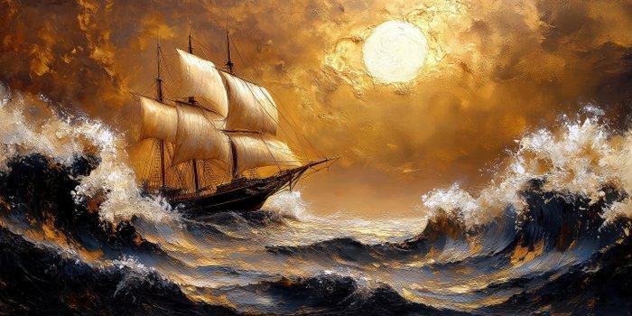 Iconica - The Gilded Voyager · XXL, Antiek en Kunst, Kunst | Schilderijen | Modern