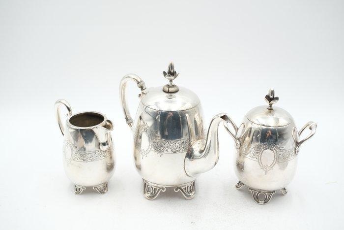 Koffie- en theeservies (3) - .833 zilver -, Antiek en Kunst, Antiek | Zilver en Goud