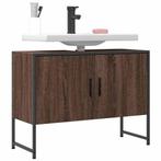 vidaXL Wastafelkast 80x33x60 cm bewerkt hout bruin, Huis en Inrichting, Verzenden, Nieuw