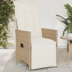 vidaXL Chaise inclinable de jardin avec coussins beige, Neuf, Verzenden