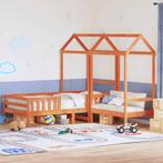 vidaXL Kinderbed met huisje massief grenenhout wasbruin, Huis en Inrichting, Slaapkamer | Bedden, Verzenden, Nieuw