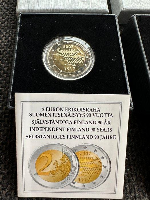 Finland. 2 Euro 2007/2010 (4 stuks) Proof (Zonder, Postzegels en Munten, Munten | Europa | Euromunten