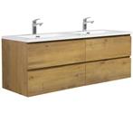 Badkamermeubel Set Angela 140cm Eiken Badmeubel, Huis en Inrichting, Badkamer | Badkamermeubels, Verzenden, Nieuw