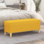 vidaXL Bankje 100x35x41 cm stof lichtgeel, Huis en Inrichting, Verzenden, Nieuw
