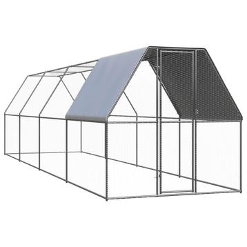 vidaXL Kippenhok 2x8x2 m gegalvaniseerd staal, Verzenden, Nieuw