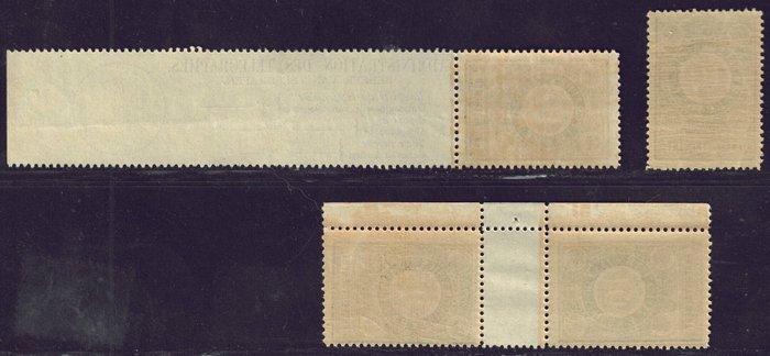 België 1897 - Telegraafkwijtingszegel, los, met strook en, Postzegels en Munten, Postzegels | Europa | België