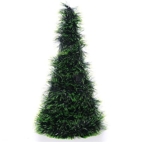 Dennenboom kerstboom kunst 26 cm. tinsel green/black boompje, Huis en Inrichting, Woonaccessoires | Kunstplanten en Kunstbloemen