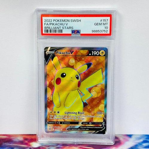 Pokémon Graded card - FA Pikachu V #157 Brilliant Stars -, Hobby en Vrije tijd, Verzamelkaartspellen | Pokémon
