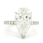 Zonder Minimumprijs - Ring Platina -  4.58ct. tw. Diamant, Handtassen en Accessoires, Ringen, Nieuw