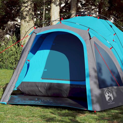 vidaXL Koepeltent 3-persoons snelontgrendeling blauw, Caravanes & Camping, Tentes, Envoi