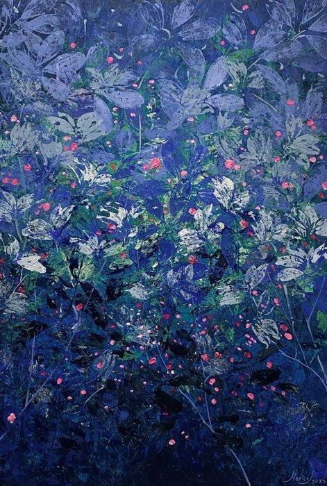 Mara J XL - NO RESERVE “Midnight Bloom”, Antiek en Kunst, Kunst | Schilderijen | Modern