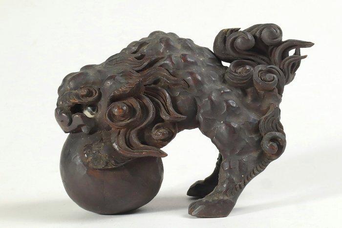 Shishi Guardian Lion Sculpture with Inlaid Eyes - sculptuur, Antiquités & Art, Antiquités | Autres Antiquités