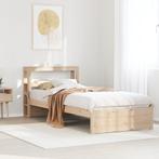 vidaXL Bedframe met hoofdbord massief grenenhout 90x200 cm, Verzenden, Nieuw