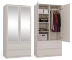 kledingkast  creme met spiegel 90 cm Creme (Kledingkasten), Huis en Inrichting, Verzenden, Nieuw, 50 tot 100 cm, 150 tot 200 cm