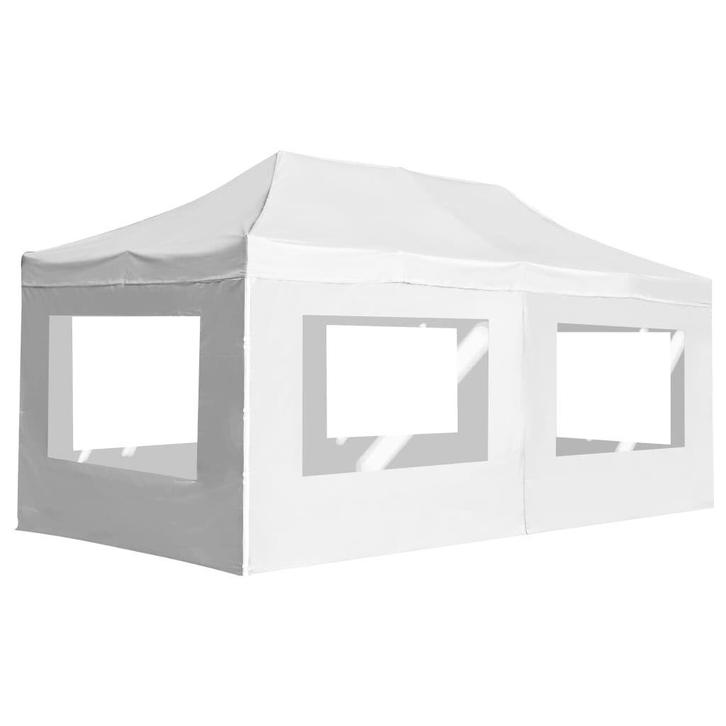 Inklapbare Partytent 6x3m: , Wit - Retour Deal -40%, Tuin en Terras, Partytenten, Minder dan 4 meter, 5 tot 8 meter, Opvouwbaar