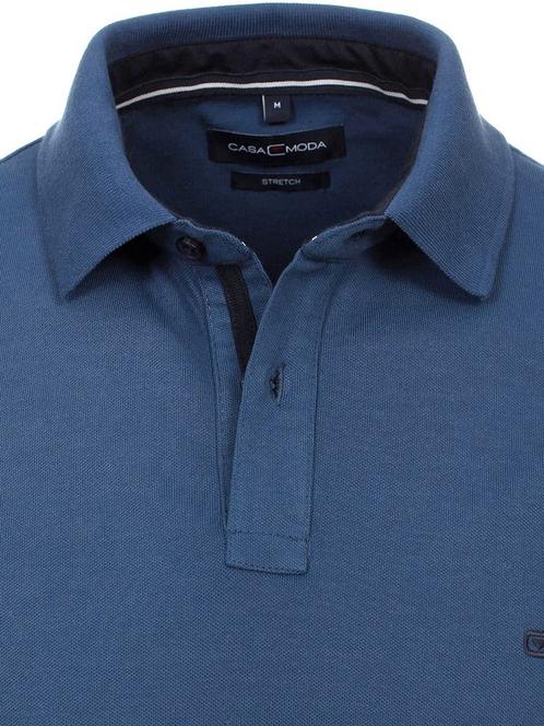 Casa Moda Polo Shirt Comfort Fit Effen Stretch Blauw, Kleding | Heren, T-shirts, Verzenden