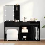 vidaXL LED Make-up Tafel Zwart eiken 140 x 40 x 140 cm, Huis en Inrichting, Tafels | Kaptafels, Verzenden, Nieuw