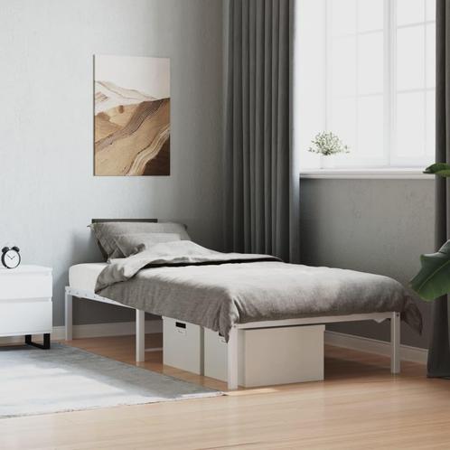 vidaXL Bedframe metaal wit 90x200 cm, Huis en Inrichting, Slaapkamer | Bedden, Nieuw, Verzenden