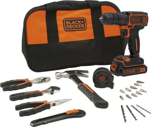 Black+Decker BDCDC18HTSA Accuboormachine, 18 V, inclusief 20, Bricolage & Construction, Outillage | Foreuses, Envoi