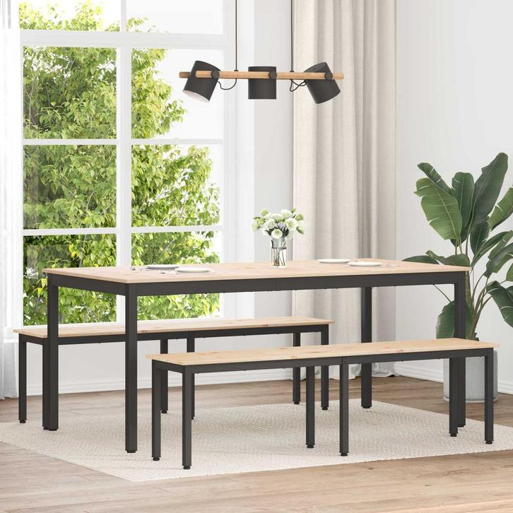 vidaXL Bank Naturel 160 x 35 x 45 cm Massief grenenhout, Huis en Inrichting, Overige Huis en Inrichting, Nieuw, Verzenden