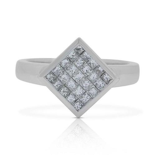 Ring - 18 karaat Witgoud -  1.00ct. tw. Diamant (Natuurlijk), Bijoux, Sacs & Beauté, Bijoux anciens