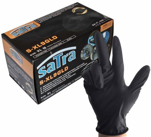 SATRA Nitril handschoenen met grip, poedervrij maat M (100st, Bricolage & Construction, Lunettes de protection, Enlèvement ou Envoi