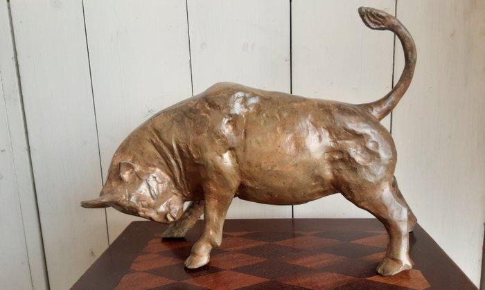 Beeldje - Stier - 40 cm - Brons, Antiquités & Art, Curiosités & Brocante