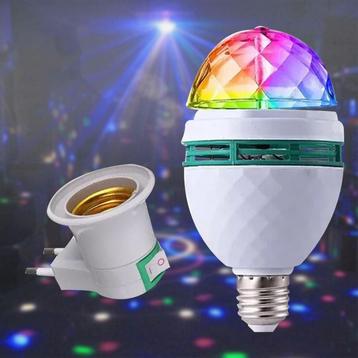 ② LED E27 3W RGB draaiende roterende lamp disco licht — Lumières