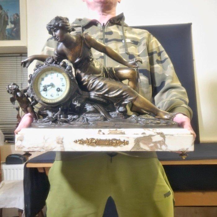 Tafelklok Neoklassieke stijl Legering, Marmer - 1850-1900 -, Antiquités & Art, Antiquités | Horloges