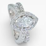 Bague - 14 carats Or blanc, DRH - 2.03ct. tw. Diamant, Handtassen en Accessoires, Ringen, Nieuw