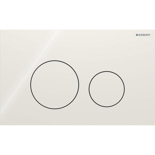 Geberit Drukplaat Sigma 40, 2-toets Round Glas Zand Grijs, Doe-het-zelf en Bouw, Sanitair, Overige typen, Nieuw, Chroom, Ophalen of Verzenden