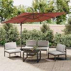 Terracotta Zweefparasol LED 400x300 - | Retour Deal, Verzenden, Nieuw, 3 tot 4 meter, Zweefparasol