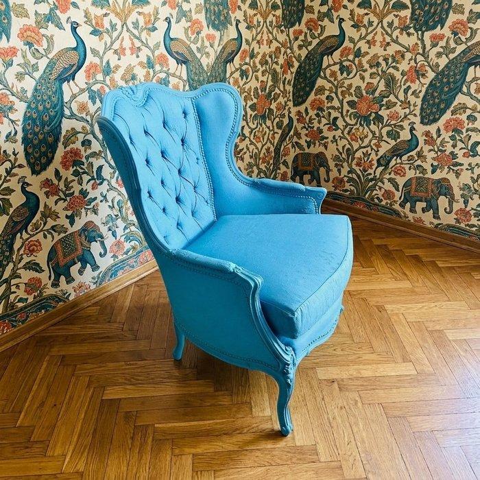 Fauteuil - Bois, tissu, Antiek en Kunst, Kunst | Designobjecten