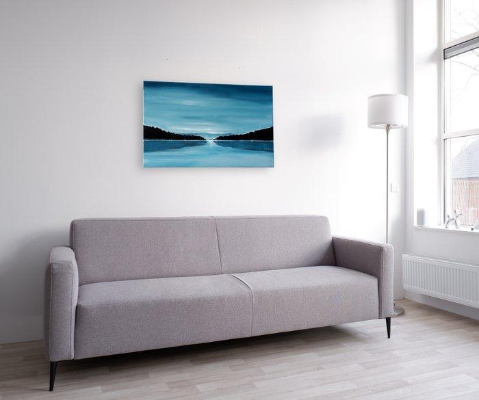 Matthieu van Riel - Lake, Antiek en Kunst, Kunst | Schilderijen | Modern