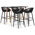 vidaXL 5-delige Barset zwart, Verzenden, Nieuw