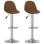 vidaXL Tabourets de bar lot de 2 marron tissu, Maison & Meubles, Verzenden, Neuf