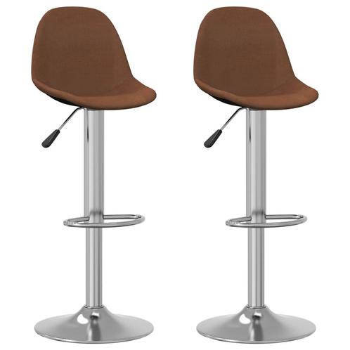 vidaXL Tabourets de bar lot de 2 marron tissu, Maison & Meubles, Tabourets de bar, Neuf, Envoi