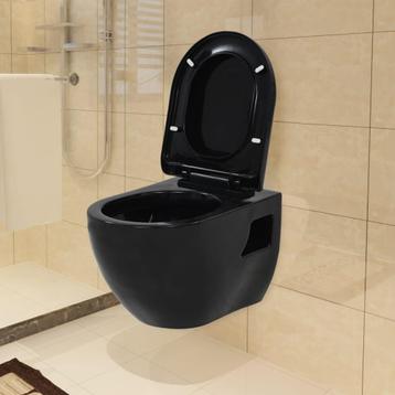 AANBIEDING Moderne Hangtoilet Zwart en Wit Toiletpot Toilet