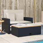 vidaXL Tuinbank 2-zits met kussens poly rattan en acaciahout, Tuin en Terras, Verzenden, Nieuw