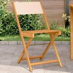 Acaciahout Bistrostoelen Set Beige | OP = OP 40% Voordeel!, Tuin en Terras, Tuinstoelen, Verzenden, Nieuw, Hout, Inklapbaar