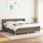 vidaXL Boxspring met matras stof taupe 160x200 cm, Maison & Meubles, Verzenden