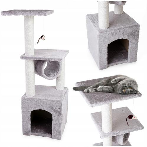 Compacte krabpaal voor kleine ruimtes - 30x30x95 cm - grijs, Animaux & Accessoires, Meubles griffoirs pour chats, Enlèvement ou Envoi