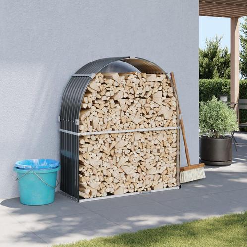 vidaXL Haardhoutopslag 120x45x140 cm gegalvaniseerd staal, Tuin en Terras, Brandhout, Verzenden