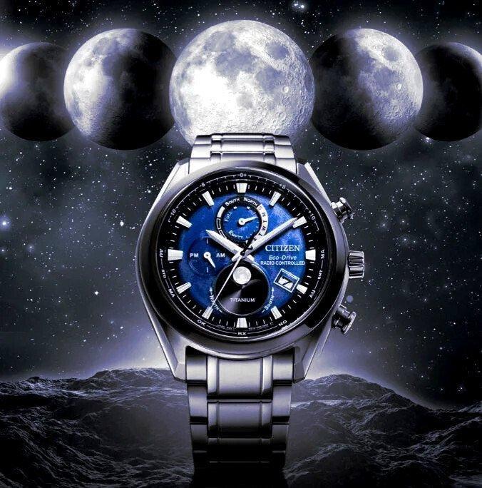 Citizen - Moonphase Tsuki Yomi - Radiocontrollato Titanio -, Handtassen en Accessoires, Horloges | Heren