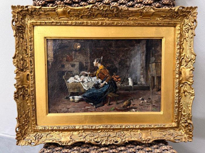 Roberto Fontana (1844–1907) - Bottle time, Antiek en Kunst, Kunst | Schilderijen | Klassiek