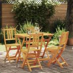 vidaXL Tuin Bistro Set 5 pcs Bruin Massief acaciahout, Tuin en Terras, Tuinsets en Loungesets, Verzenden, Nieuw