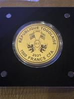 Togo. 1500 Francs 2021 Bacco 1/200 Oz (.999) mit CoA (Sans, Postzegels en Munten