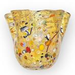 Filippo Maso - Vaas - Grote amber zakdoek met zilveren blad, Antiek en Kunst